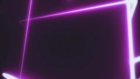 Abstract background with neon triangles tunnel. 3d rendering animation of Stock Footage 130833918