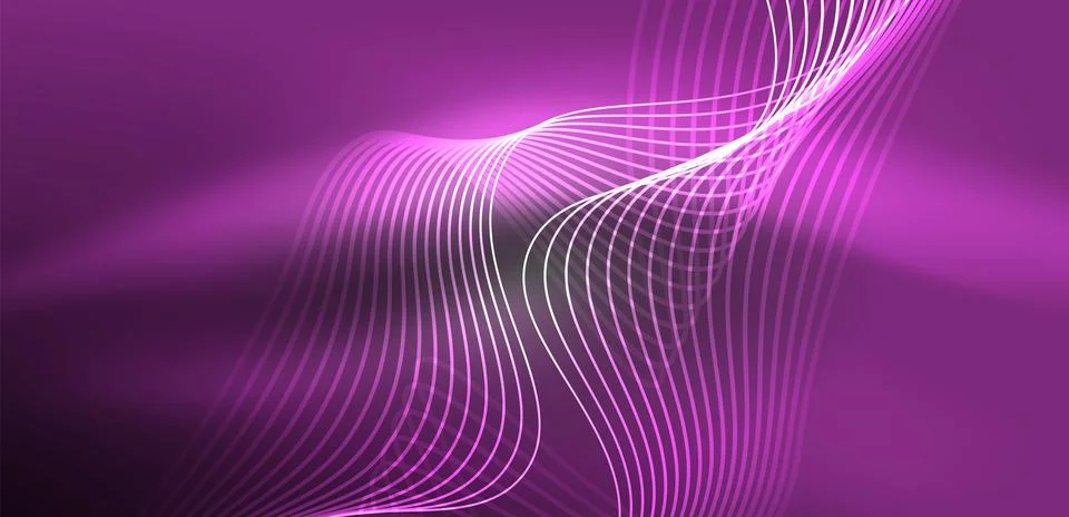 Abstract background neon wave. Hi-tech design for wallpaper, banner, background Stock Illustration