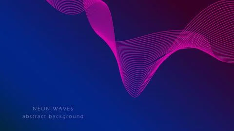 Abstract background with neon waves Ilustración de archivo