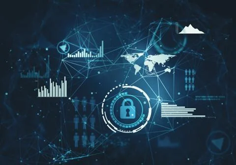 Abstract background with network technologies. Stock Illustration