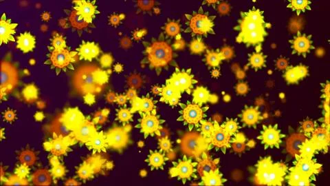 Abstract Background with nice flying flowers Stock Illustration