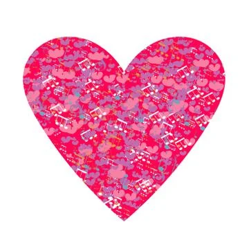 Abstract background with notes and hearts. Design for wedding card, Valentine Stock Illustration