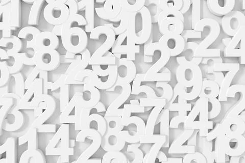 Abstract background of numbers. 3D rendering. Stock Illustration