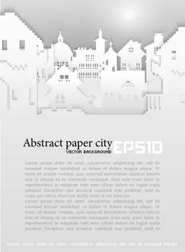 Abstract background with old building 3D Paper Ilustración de archivo