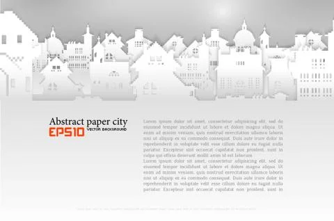 Abstract background with old building 3D Paper Ilustración de archivo