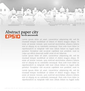 Abstract background with old building 3D Paper Ilustración de archivo