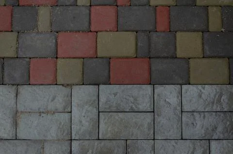 Abstract background. Old cobblestone pavement close-up. City Stock Photos