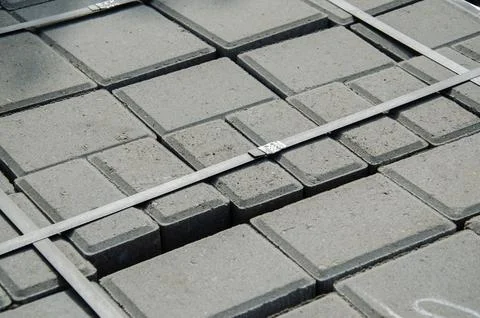 Abstract background. Old cobblestone pavement close-up. City Foto stock