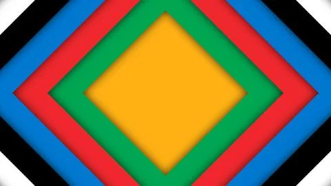 Abstract background in Olympic colors. Geometric figures - red, green, oran.. Stock Illustration