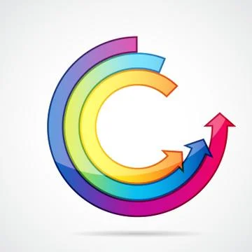 Abstract background with open ring of arrows. easily editable vector illustra Stock Illustration