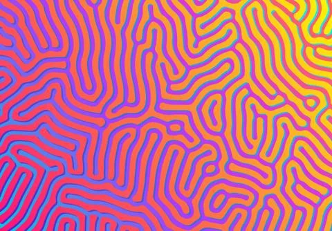 Abstract background with optical illusion generative pattern and vibrant fluid Stock Illustration