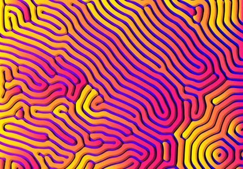 Abstract background with optical illusion generative pattern and vibrant fluid 스톡 일러스트