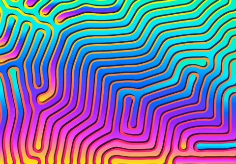 Abstract background with optical illusion generative pattern and vibrant fluid 库存插图