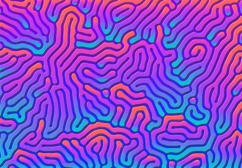 Abstract background with optical illusion generative pattern and vibrant fluid Illustrazione stock