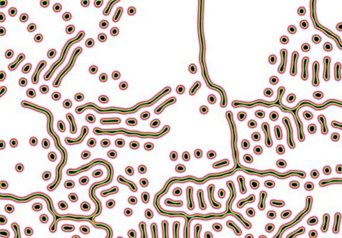 Abstract background with optical illusion generative pattern and vibrant fluid Stock Illustration