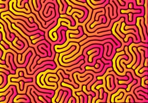 Abstract background with optical illusion generative pattern and vibrant fluid 库存插图