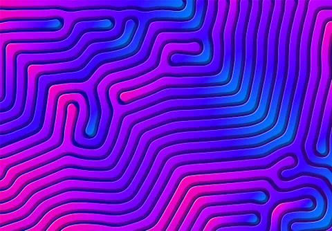 Abstract background with optical illusion generative pattern and vibrant fluid Illustrazione stock