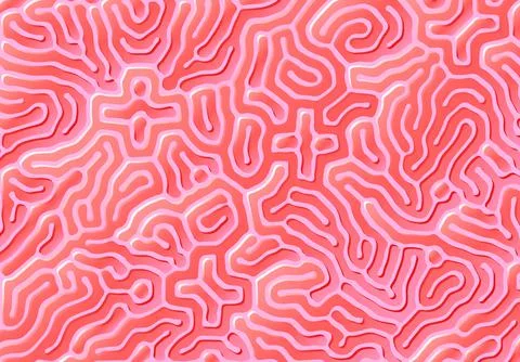 Abstract background with optical illusion generative pattern and vibrant fluid Illustrazione stock