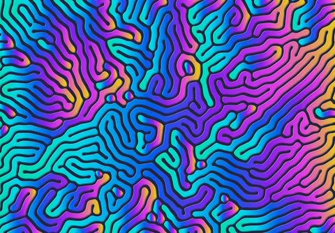 Abstract background with optical illusion generative pattern and vibrant fluid イラスト素材