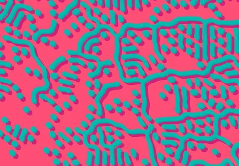 Abstract background with optical illusion generative pattern and vibrant fluid Stock Illustration