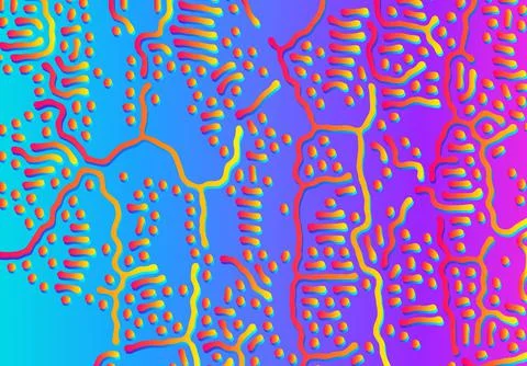 Abstract background with optical illusion generative pattern and vibrant fluid Stock Illustration