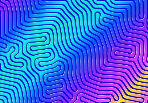 Abstract background with optical illusion generative pattern and vibrant fluid Illustrazione stock