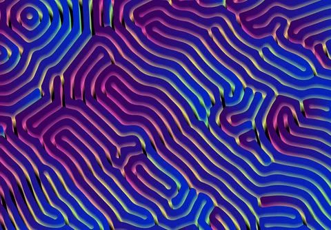 Abstract background with optical illusion generative pattern and vibrant fluid Stock Illustration