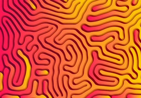 Abstract background with optical illusion generative pattern and vibrant fluid 库存插图