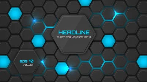 Abstract background or pc desktop wallpaper. Vector illustration with hexagon Illustrazione stock