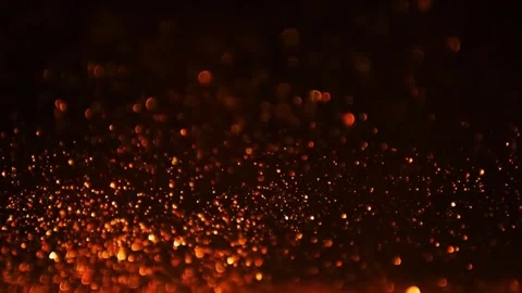 Abstract Background of Orange and Red Glowing Particles in Dark Space Stock Footage 297535152