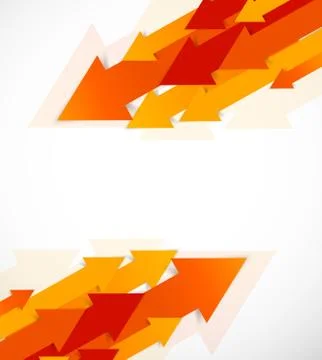 Abstract background with orange arrows Stock Illustration