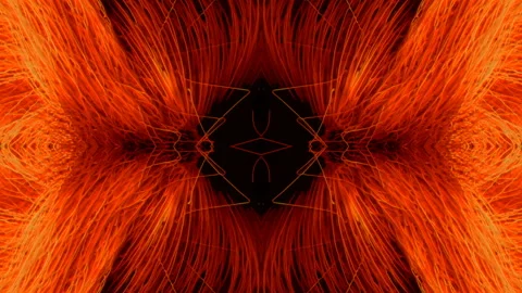 Abstract background of orange branches swaying in the wind. 3d render animation Stock Footage 219644465