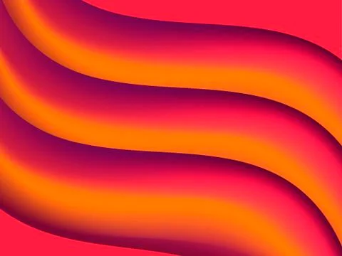 Abstract background with orange gradient waves. Dynamic effect. Vector illust Ilustración de archivo