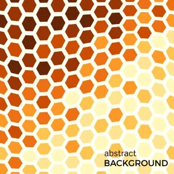 Abstract background with orange hexagons elements Stock Illustration