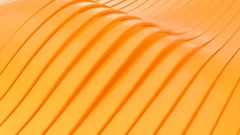 Abstract background with orange plastic wavy stripes. Abstract cut paper stri Stock Illustration