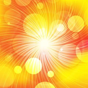 Abstract background with orange sun rays Stock Illustration