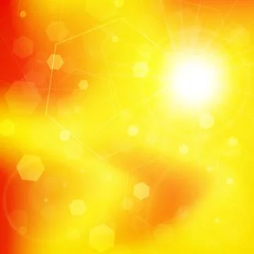 Abstract background with orange sun rays Stock Illustration