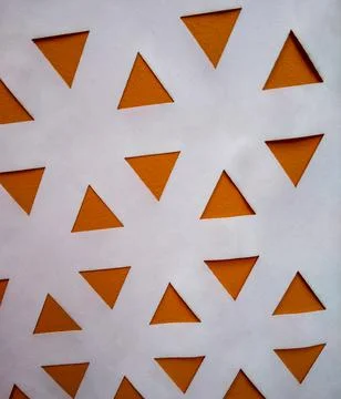 Abstract background with orange triangles and white space like low poly Stock-Fotos