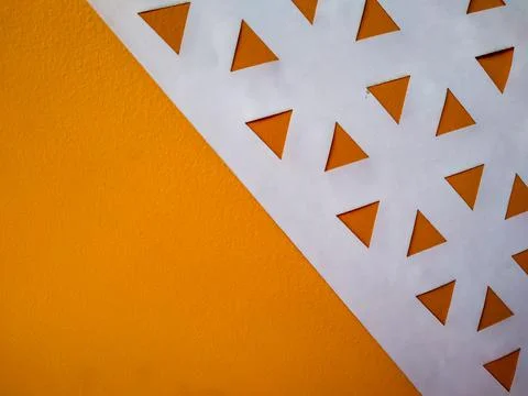 Abstract background with orange triangles and white space like low poly 스톡 사진