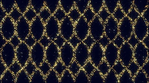 Abstract background ornamental pattern of gold particles Stock Footage 107284610