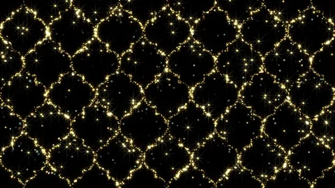 Abstract background ornamental pattern of gold particles Stock Footage 107337280