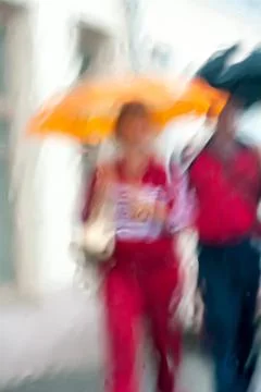 Abstract background of out of focus blurred colorful pair man and woman with 写真素材