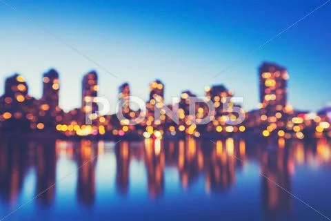 Abstract Background of Out of Focus City Lights Stock Photos