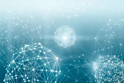 Abstract background, oval and circle Connecting dots with lines, illustration Stock Illustration
