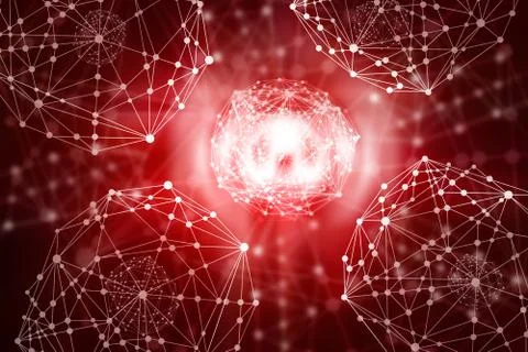 Abstract background, oval and circle connecting dots with lines, illustration Stock Illustration