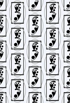 Abstract background with ovals, circles, dots in a frame of a black rectangle Stock Illustration