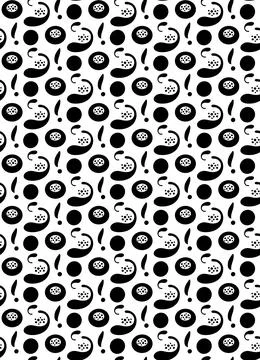 Abstract background with ovals, dots and swirls. Stock Illustration