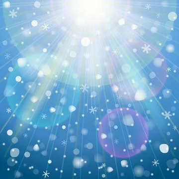 Abstract background with overhead lighting and snowfall Stock Illustration