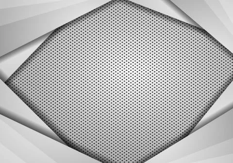 Abstract background overlap dimension grey vector. metallic White frame layou Stock Illustration