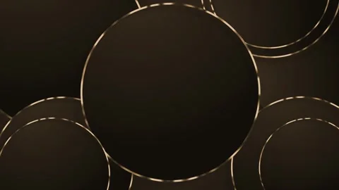 Abstract background with overlapping black circles and shiny silver ring ed.. Stock Footage 336873100